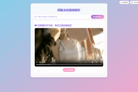 全新二次元聚合短视频解析去水印系统源码 自适应双端