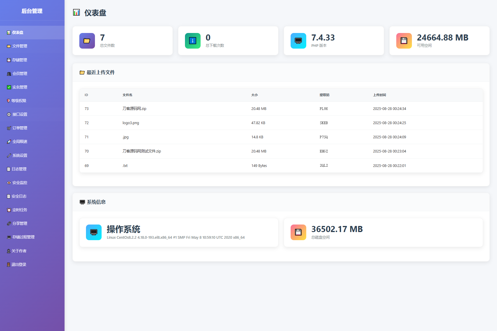 全新临时文件快传系统源码 快传网盘系统 全开源附教程,网盘系统,第8张